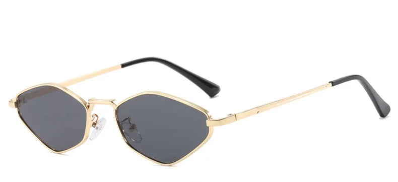 Fashion Polygon Small Frame Sunglasses Personalized Brand Design Metal Sunglasses Retro Minimalist Wild Women Sunglasses UV400.