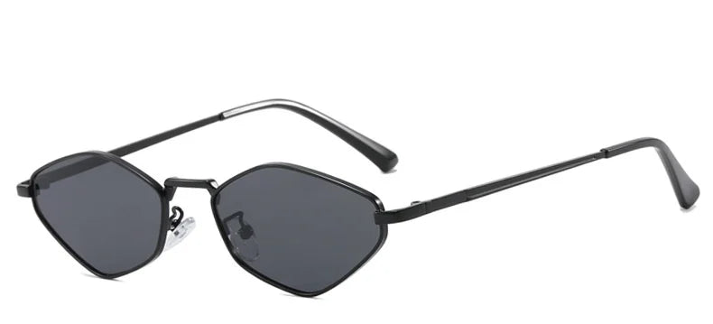 Fashion Polygon Small Frame Sunglasses Personalized Brand Design Metal Sunglasses Retro Minimalist Wild Women Sunglasses UV400.