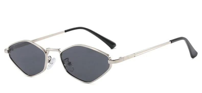Fashion Polygon Small Frame Sunglasses Personalized Brand Design Metal Sunglasses Retro Minimalist Wild Women Sunglasses UV400.